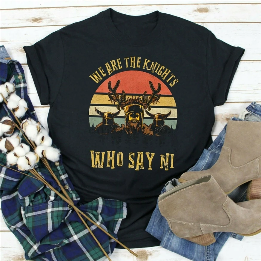 Мы рыцари которые говорят футболка Ni Monty Python черная Хлопковая мужская S 6Xl уличная