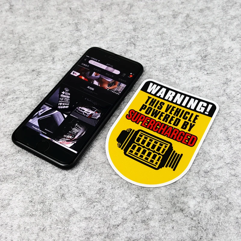 

LuLuSticker #123 7.7x10cm Car Reflective Warning Marks Turbocharged Supercharged JDM Modified Car Trunk Stickers and Decals