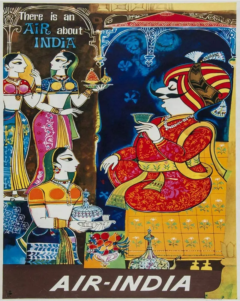 

Air India Travel 12x8 дюймов винтажный Ретро Декор металлический жестяной знак