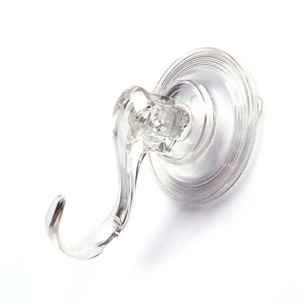 

4pcs Clear Plastic Suction Cup Hooks Hanger TPU Suckers Window Bathroom Kitchen