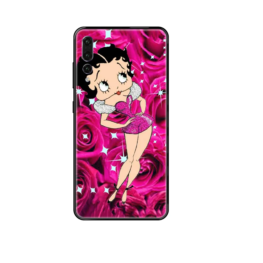 

Betty Boop Phone case For Huawei P 8 10 20 30 Smart Plus 2019 Z Lite Pro 2017 2019 black silicone hoesjes fashion prime soft