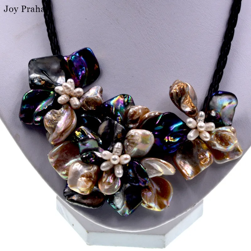 

Handmade black and white Baroque shell necklace / Fashion pearl women necklace / wholesale dropshipping