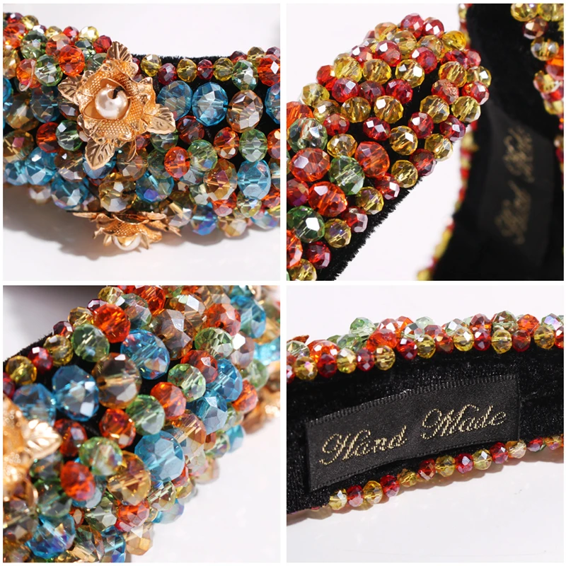 

Full Crystal Pearl Rhinestones Luxury Hair Accessories Hairbands Sparkly Padded Hair Bands Headdress White Women Headbands