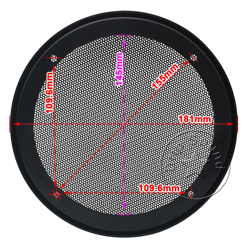 For 6.5&quot Speaker Grill Cover Hige-grade Car Home Audio Conversion Net Decorative Circle Metal Mesh Protection 181mm #Black |