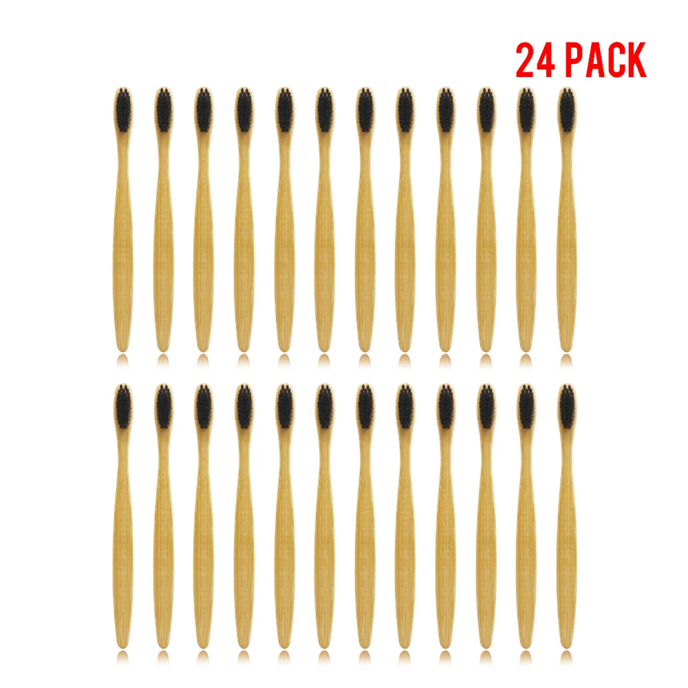 24 шт. зубная щётка из мягкой бамбуковой щетины | Красота и здоровье