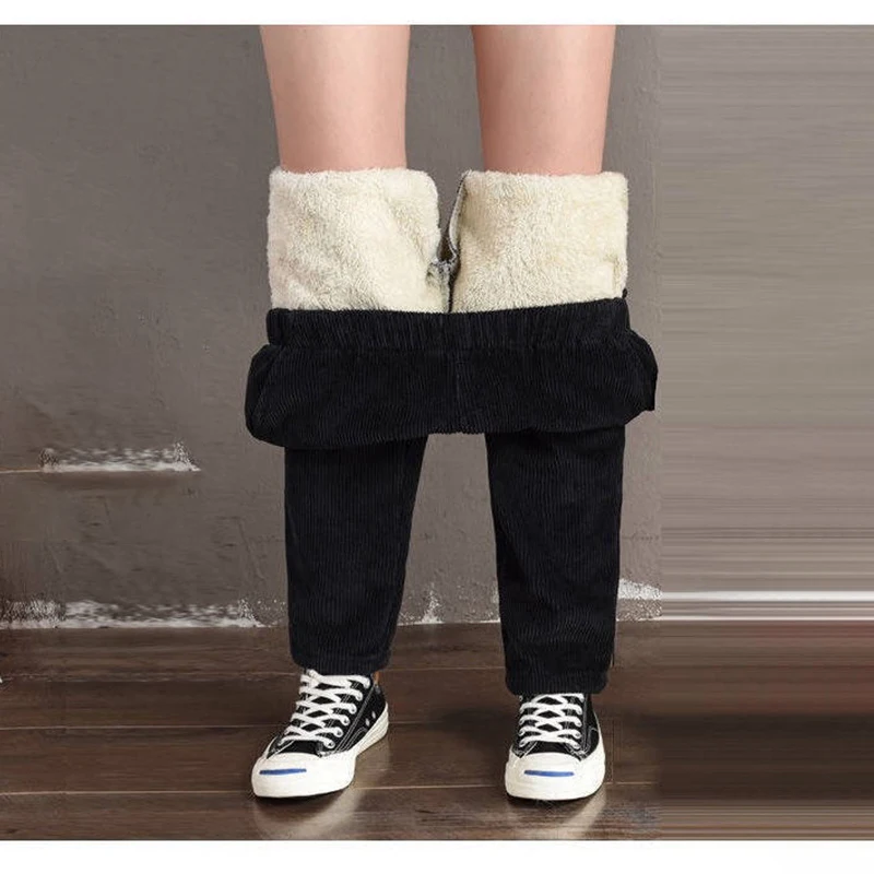 Женские вельветовые леггинсы CHRLEISURE Теплые повседневные с высокой талией для