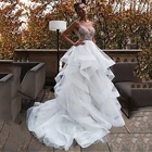 Женское свадебное платье, сексуальное бальное платье с V-образным вырезом и открытой спиной, свадебные платья с бусинами, свадебные платья, платье принцессы, 2022