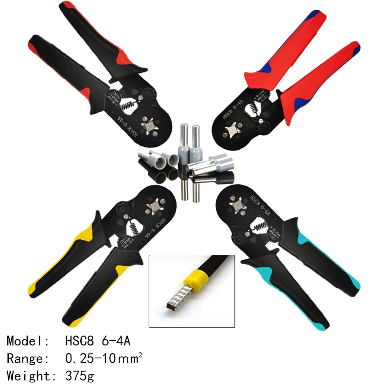 

Tubular Terminal Crimping Tool Mini Electrician's Pliers Hand Tools HSC8 6-4 0.06-10mm2 28-7AWG High Precision Pliers Set