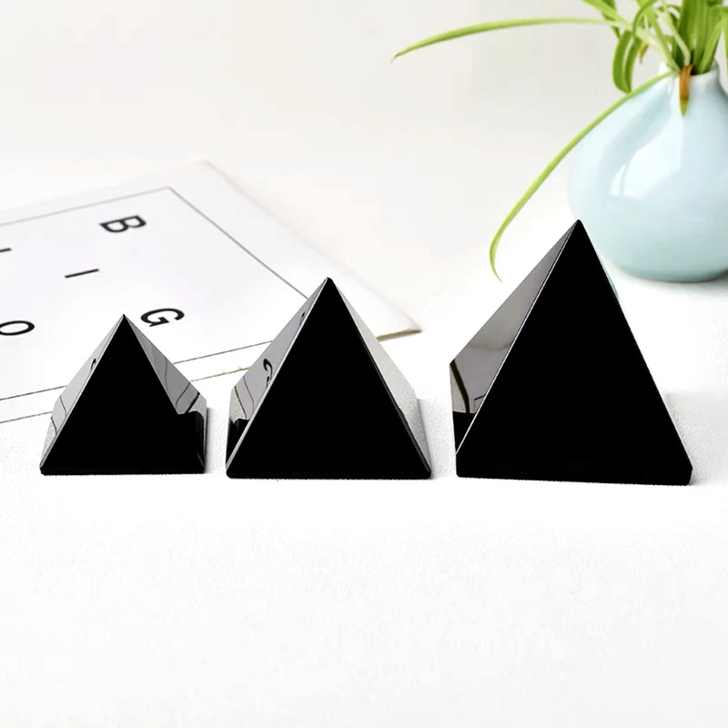 

Obsidian Pyramid Living Room Natural Crystal Stone Obsidian Pyramid Ornaments