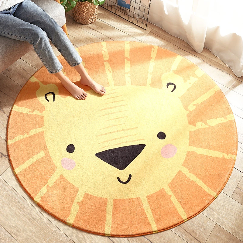 smile face round carpet cartoon soft living room bedroom rug kids room children anit slip floor mats free global shipping