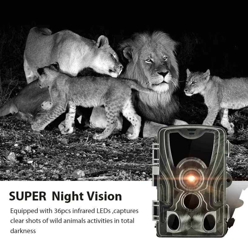 

HC801A Hunting Trail Camera Night Version Wild Cameras 0.3s Trigger 16MP 1080P IP65 Photo Trap Wildlife Camera Surveillance