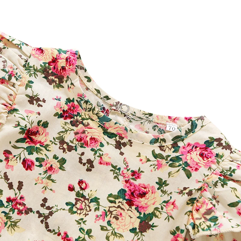 Новый цельнокроеный комбинезон для малышей с цветочным рисунком 100 классных и