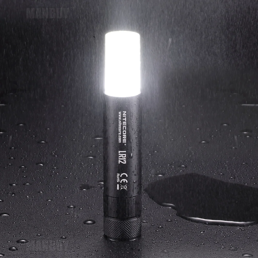 구매 무료 배송 2020 NITECORE LR12 USB 18650 배터리 개폐식 기관총 랜턴 손전등 야외 캠핑 읽기 가능