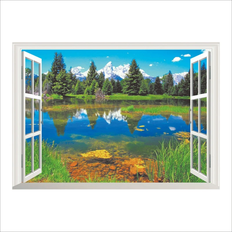 New 20X28 дюймов 3D Настенный Декор Съемный Лес Дерево домашняя роспись Наклейка