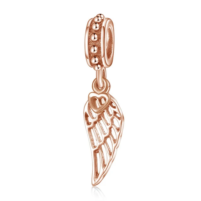 YW20941 Authentic 925 Sterling Silver Beads Charm Crystal charm Rose Gold Clear CZ Fit Original Pandora Bracelet Women Diy Jewelry - Цвет: YW20941