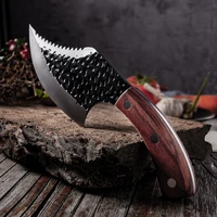 traditional forged meat cutter chef japanese chef knife hand forged color wooden handle kitchen knife vegetables and fruits