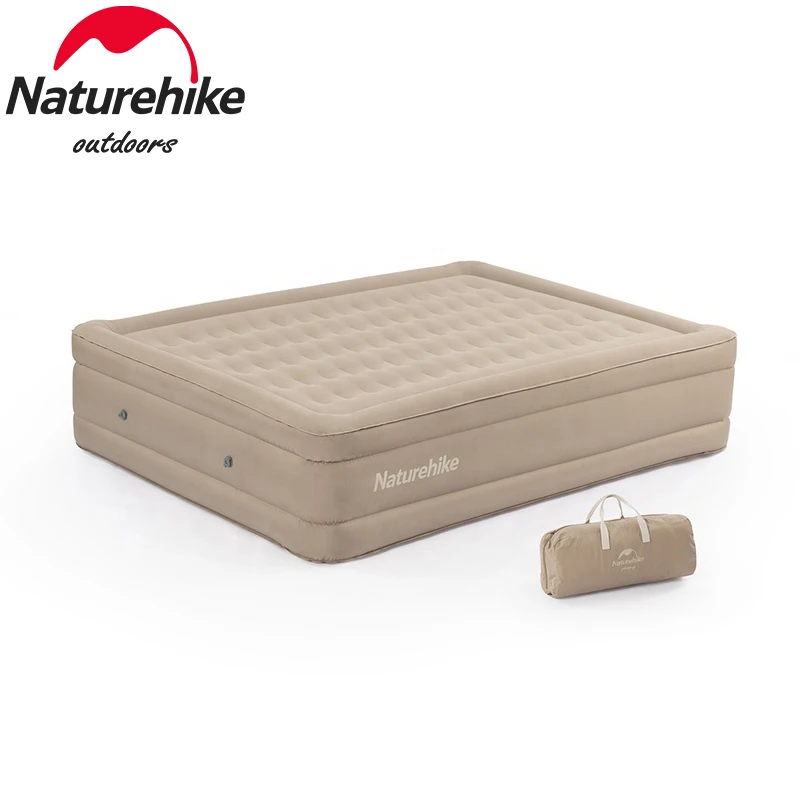 

Naturehike Outdoor Inflatable Mattress Peach Skin Fabric TPU Heightened Inflatable Mattress Double 46cm Thick