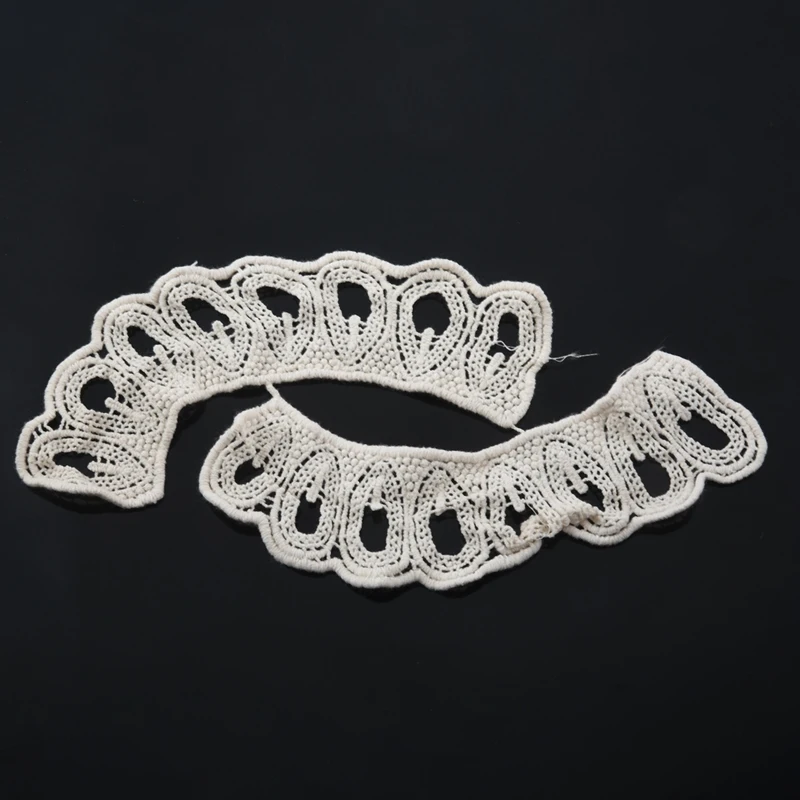 Бежевый хлопок вырез кружевной воротник очаровательные Швейные Аппликации