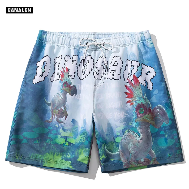

2021 summer surfing beach pants men's basketball shorts Jurassic Park dinosaur graphic shorts street hip hop dancing pants