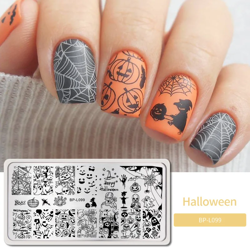 Halloween3 BORN PRETTY дизайн ногтей штамп штамповка шаблон цветок геометрии любовь DIY маникюр изображение пластины из нержавеющей стали дизайн ногтей трафарет - Цвет: Halloween3