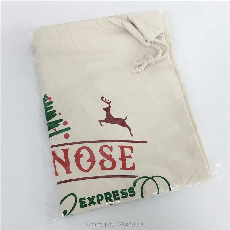 Санта мешки 20 шт подарок Клауса холщовый мешок на завязках вечерние украшения