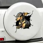 Модные 3D наклейки на унитаз в виде собаки, милые наклейки для домашнего декора, украшение для ванной комнаты, наклейка на стену в виде собаки с трещинами, наклейка на холодильник