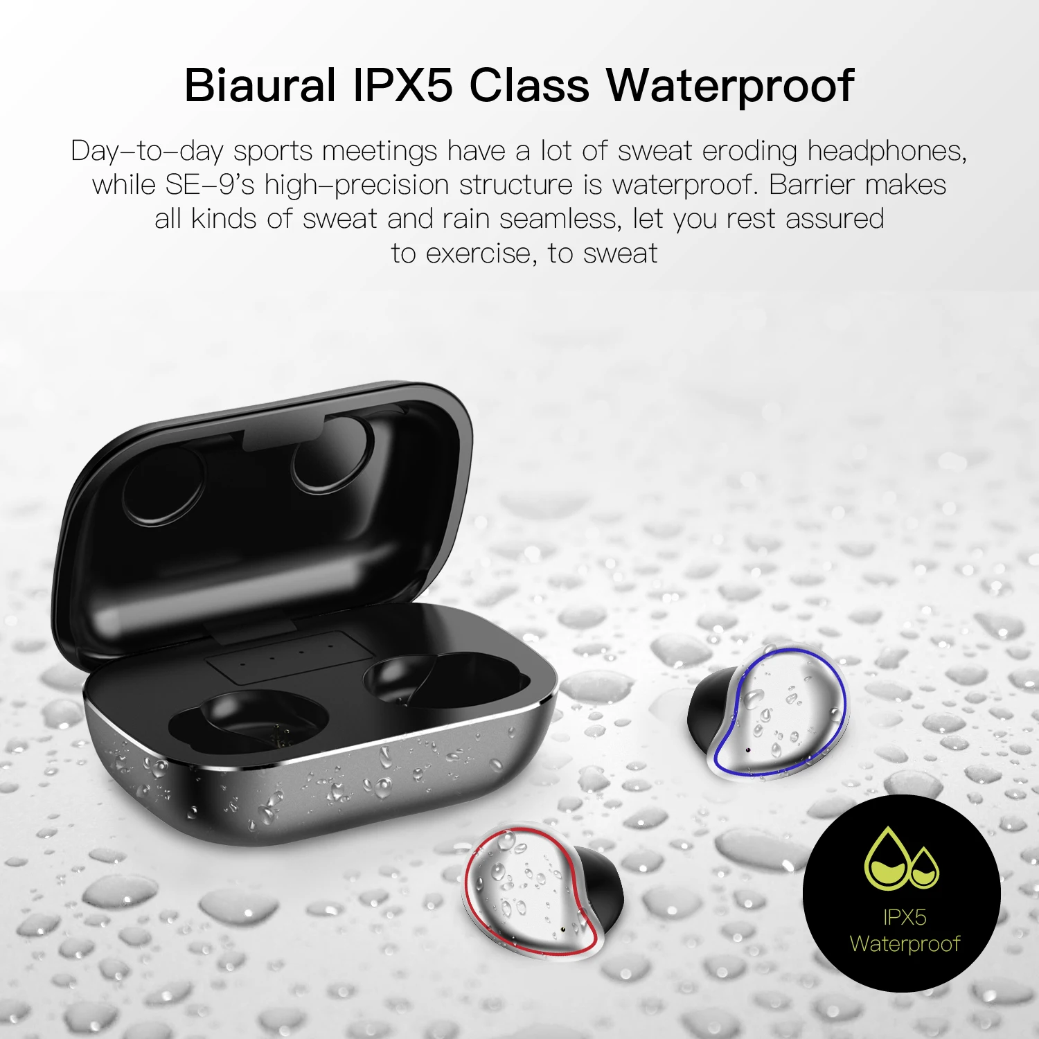 SE-9 TWS беспроводной Bluetooth 5,0 стерео наушники IPX5 водонепроницаемые спортивные HiFi гарнитура с шумоподавлением наушники зарядная коробка