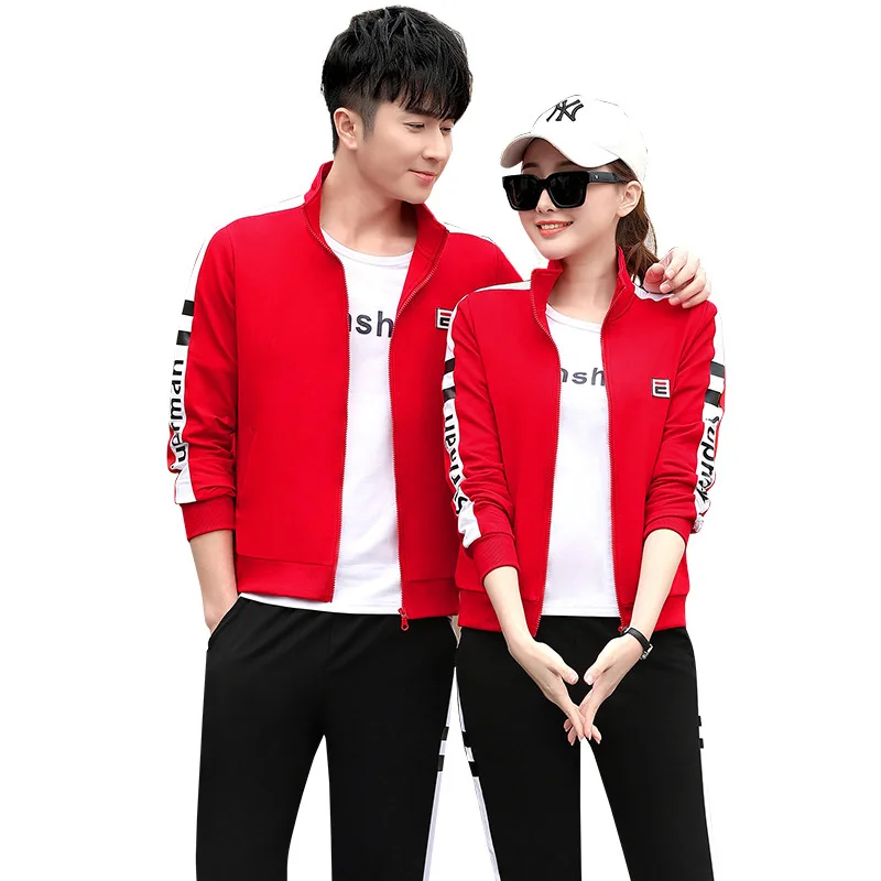 the spring and autumn 2020 couples leisure sport suit men code running dance clothing female three-piece wholesale | Женская одежда
