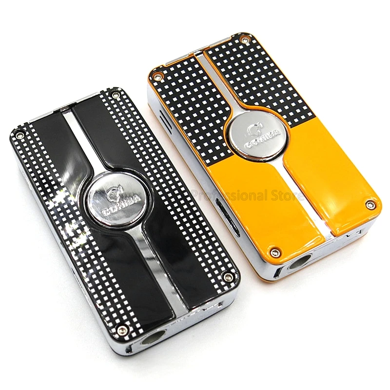 COHIBA Металл тройной синий струйный пламя фонарь сигарета легче чем газ бутан