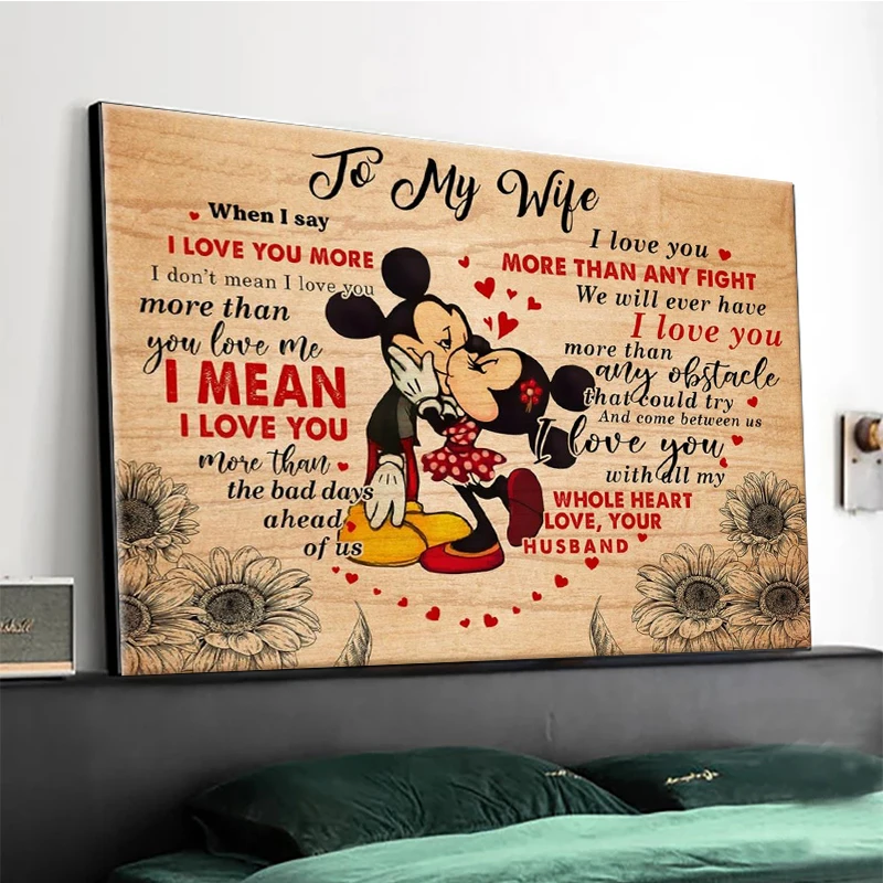 Персонализированная Картина на холсте с романтическими надписями для моей жены