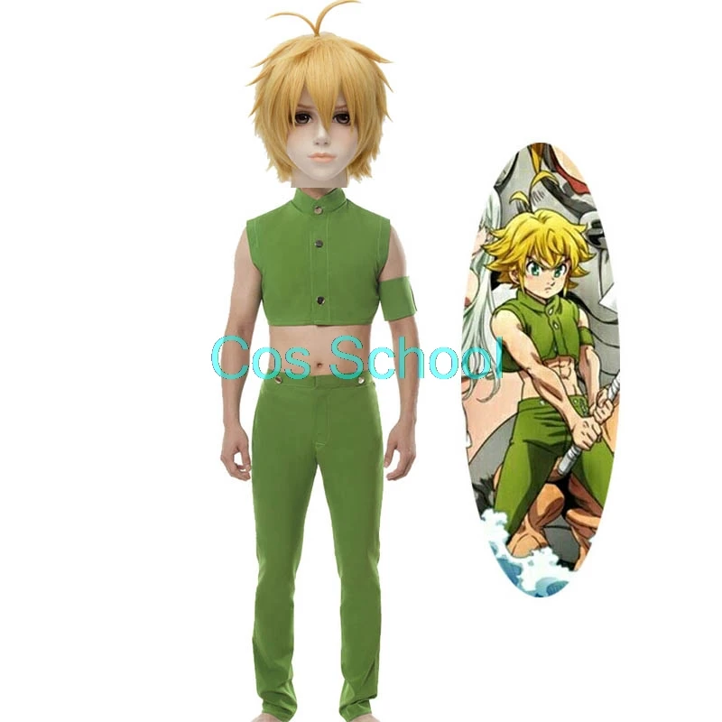 Cos School Meliodas парики The Seven Deadly Sins костюмы для косплея драконов грех гнева одежда