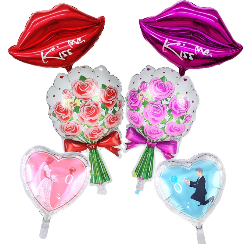 2 шт воздушные шары из розовой фольги поцелуй меня губы воздушный шар на День