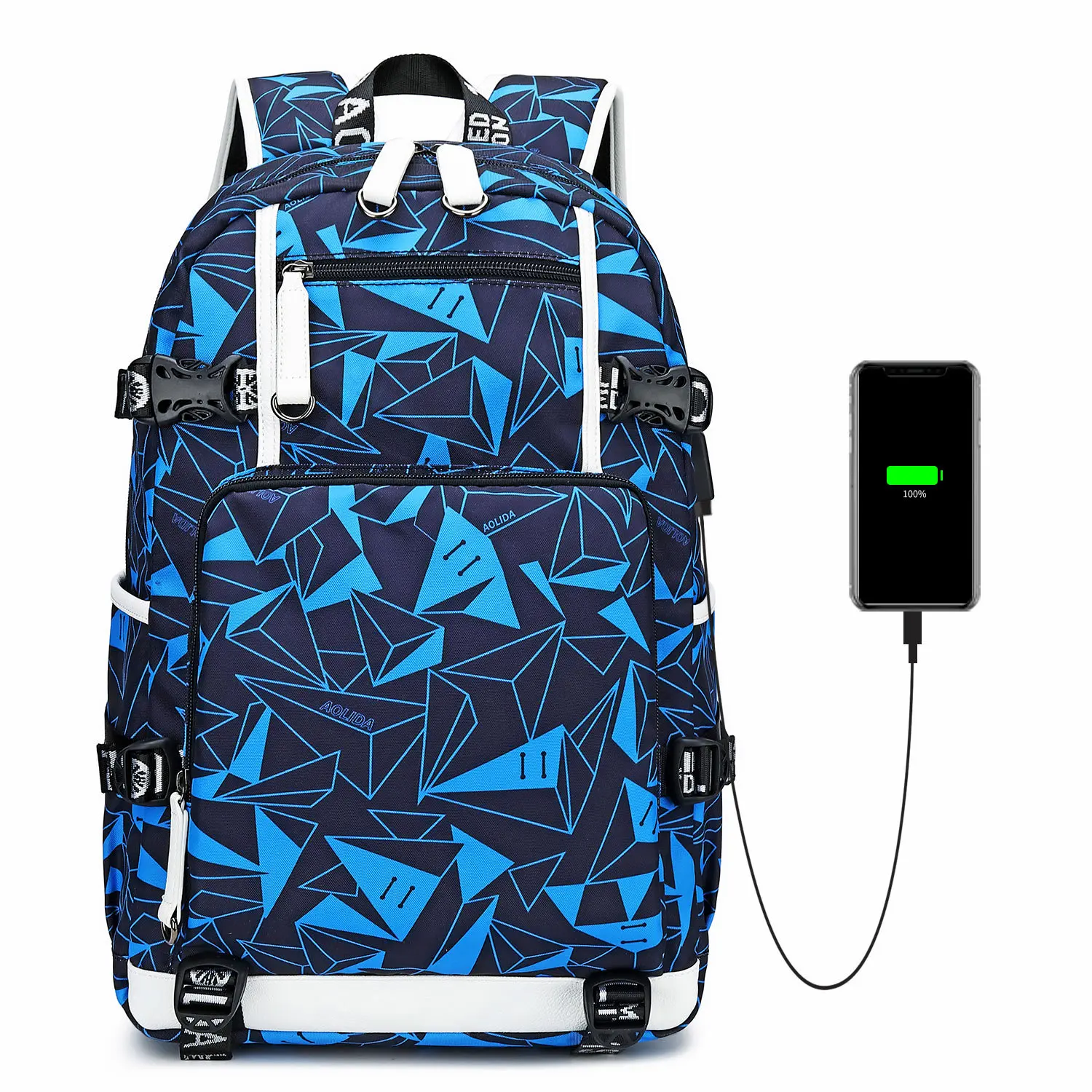 

2021 new backpack student schoolbag printing splash proof computer bag backpack