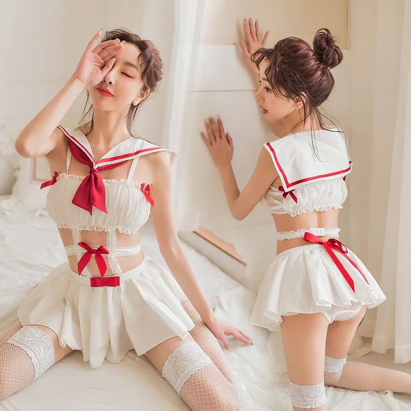

Новая японская школьная форма аниме косплей матросский костюм Топы + галстук + юбка JK Морской стиль Студенческая Одежда для девочек с коротк...