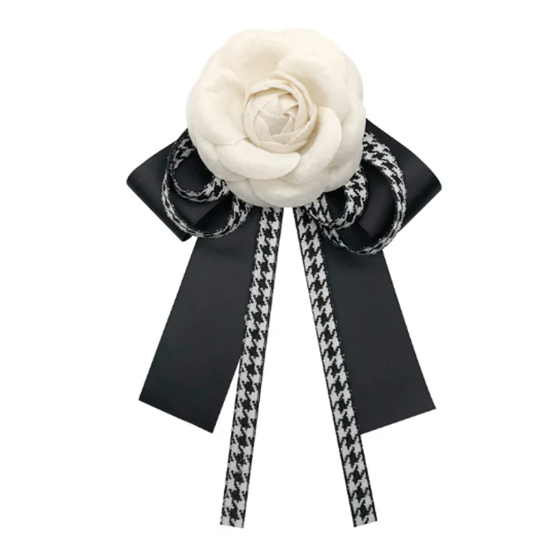 

Vintage Camellia Brooch Fabirc Bow Bowties Ribbon Brooch Pins Art Dresses Suit Decor for Women Female Collar Necktie Accessories