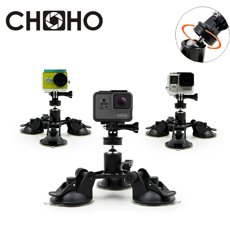 

Car Suction Cup Holder Triangle low Angle Rotationfor Gopro Hero 8 9 10 SJCAM Xiaomi Yi 4K DJI Osmo Action Camera Accessories