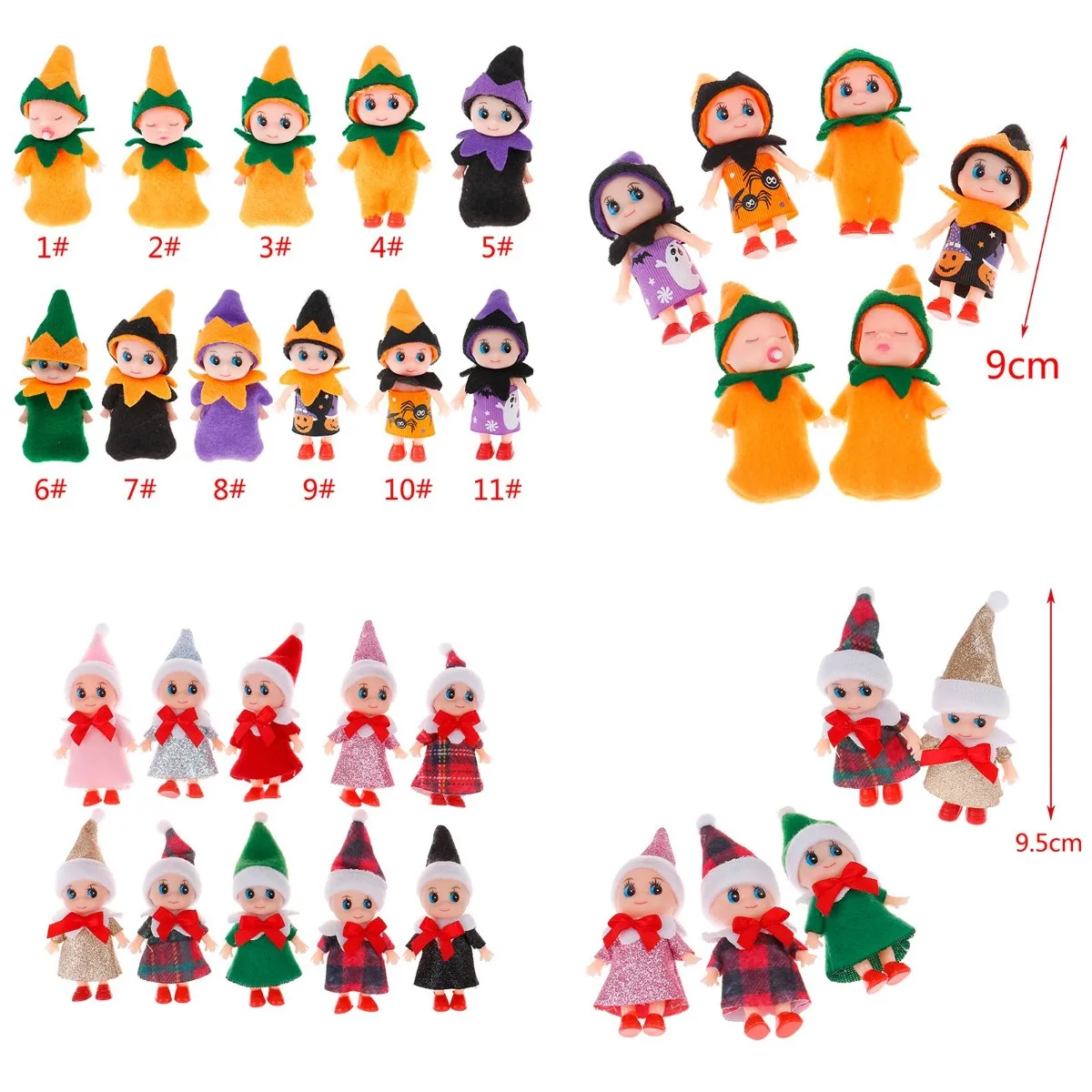 

9 см, Хэллоуин, Рождественская кукла, детская мультяшная аниме-фигурка, антистресс, сжимаемая мягкая мини-игрушка, подарки для детей на Хэлло...