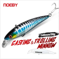noeby trolling long casting minnow fishing lure 140mm 39g floating artificial hard bait for sea freshwater fishing tackle lures