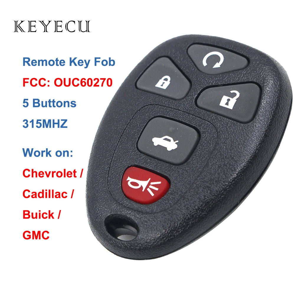 Keyecu 5 кнопок OUC60270 пульт дистанционного управления автомобильный ключ 315 МГц для