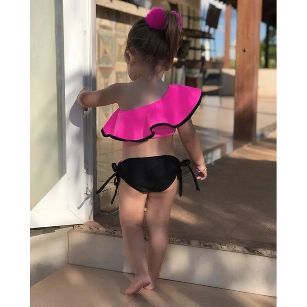 2020 Летний Пляжный бикини для маленьких девочек милый купальник детская одежда