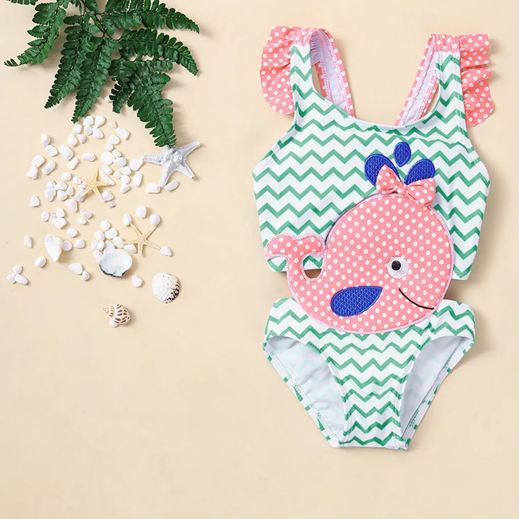 Лидер продаж Модный Купальник-бикини с принтом рыбы для маленьких девочек