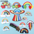 ZOTOONE дикие радужные нашивки для одежды, аксессуары сделай сам в форме сердца, Декоративные разноцветные значки