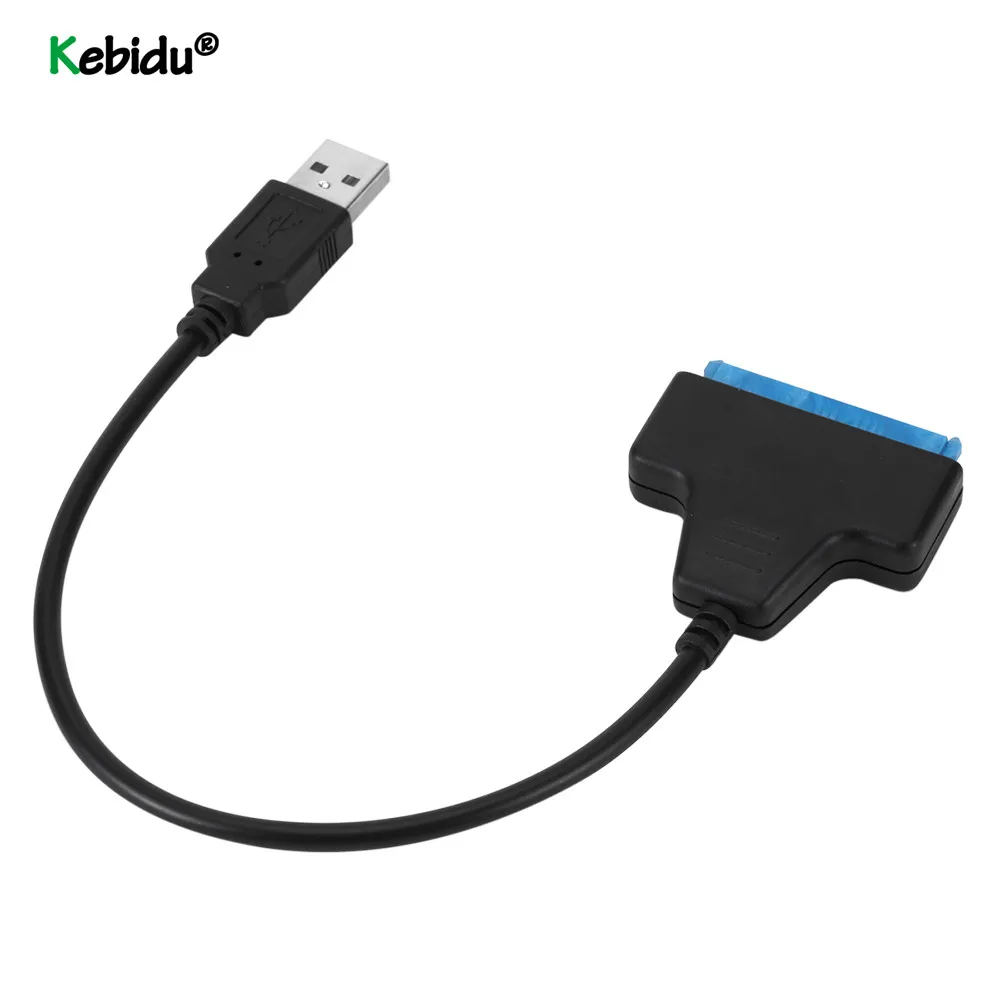 USB 2.0 to SATA 22Pin High Speed 480Mbps External Power Adapter Copper Wire Core and ABS Converter Cable