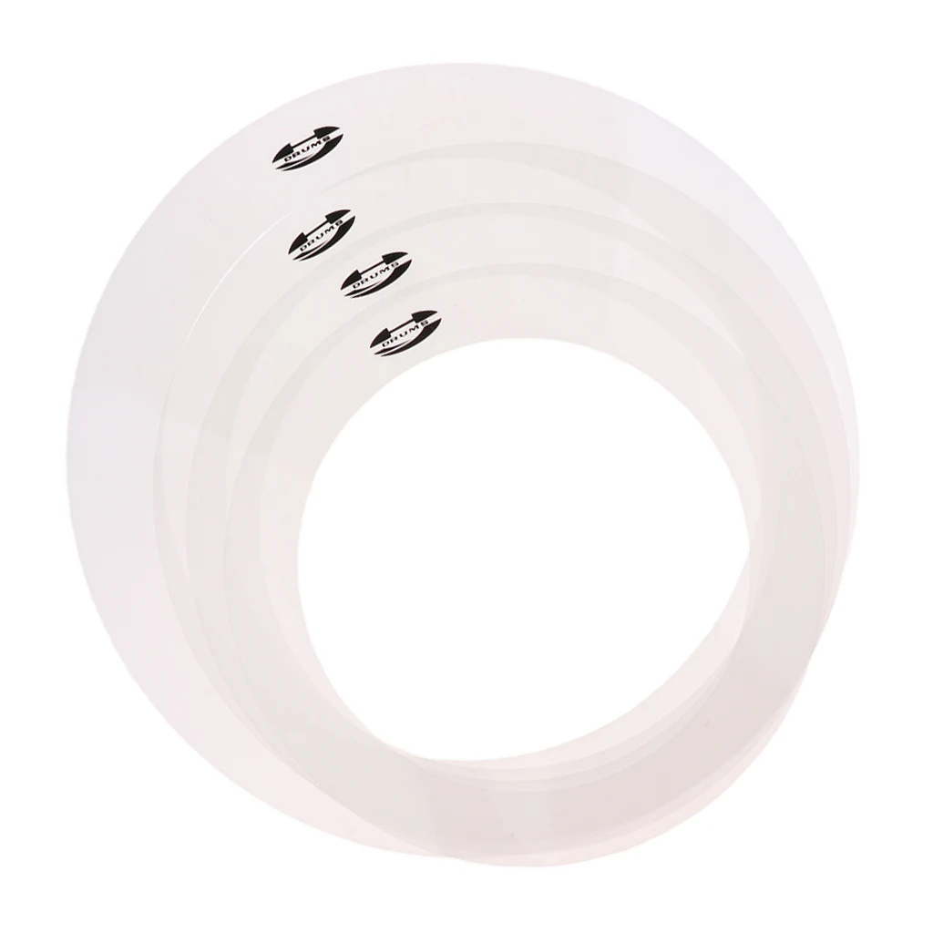 Pack of 4 Drum Mufflers Tone Control Rings 10'' 12'' 14'' 16'' Musical Parts | & Accessories