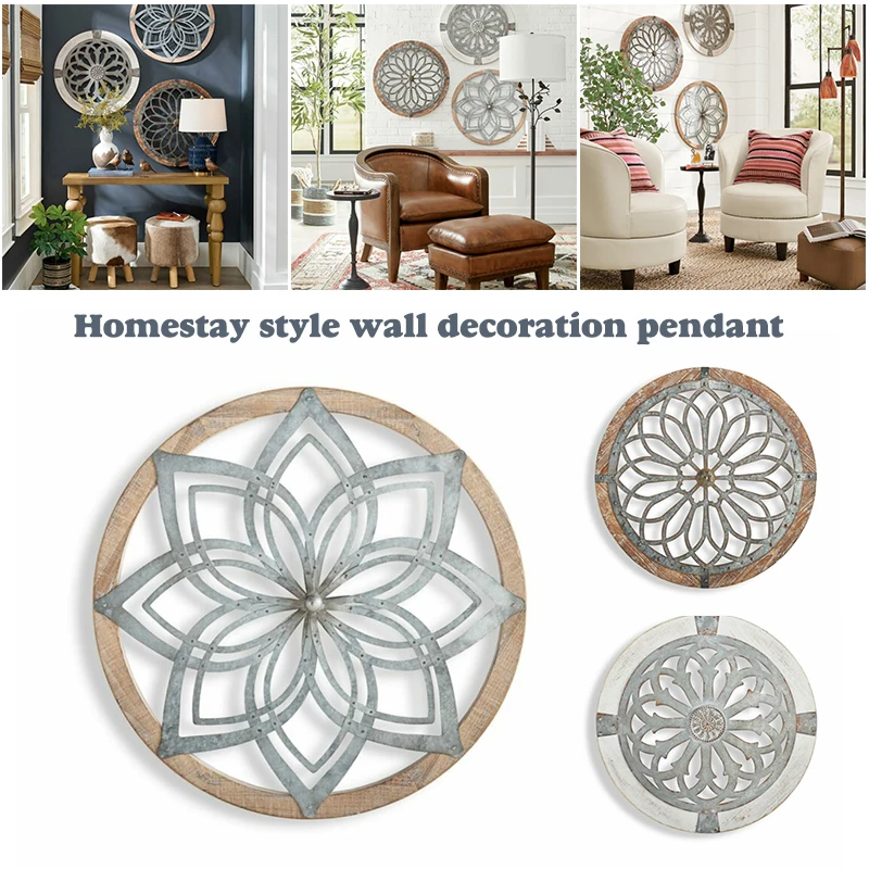

Heritage Round Wall Art Wooden Hanging Ornament Home Resturant Decoration Lightweight BOM666