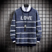 sweater mens casual o neck pullover mens 2021 fallwinter warm mens slim sweater letter love printed cashmere sweater