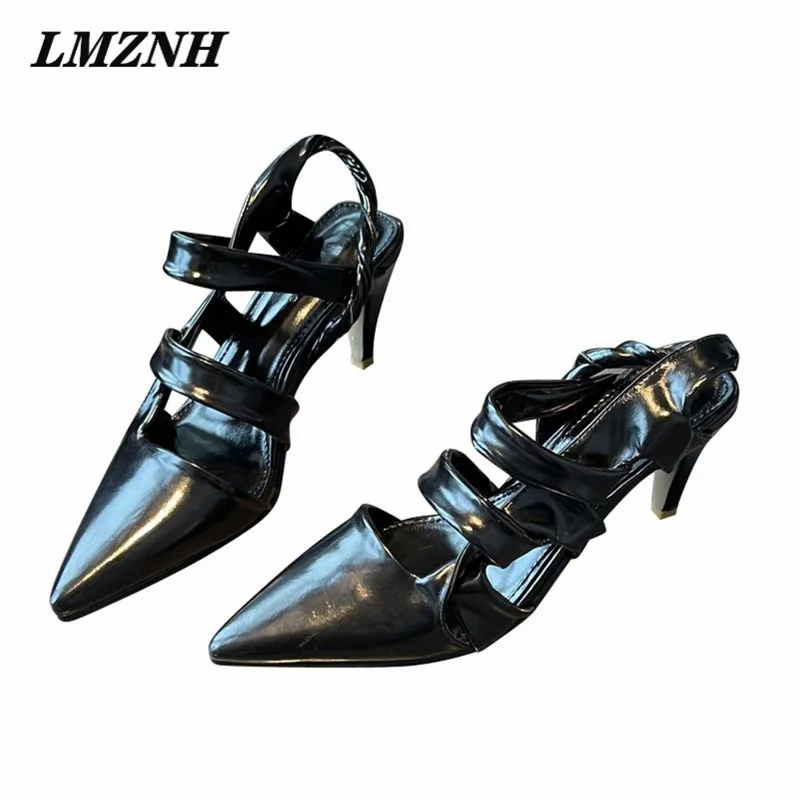 

LMZNH Summer Sexy Women High Heels Fashion Pointed Toe Hollow Stiletto Women Sandals Casual Nightclub Party Brand Female Shoes