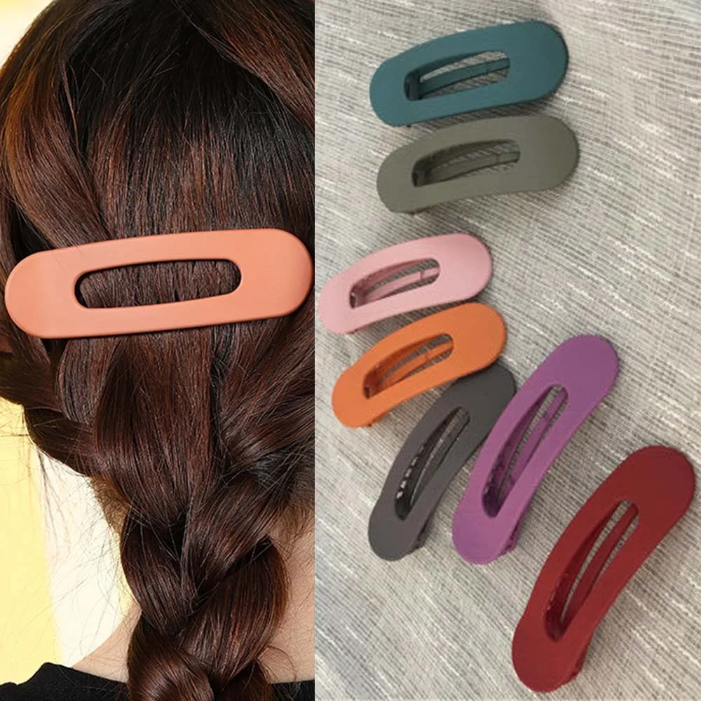 1 шт. винтажные большие матовые заколки для волос женщин модные однотонные
