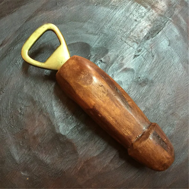 WHYOU 1piece Creative Wooden Handicraft Beer Can Opener Kitchen Tools Decoration Funny Girl Boy Friend Gift | Дом и сад