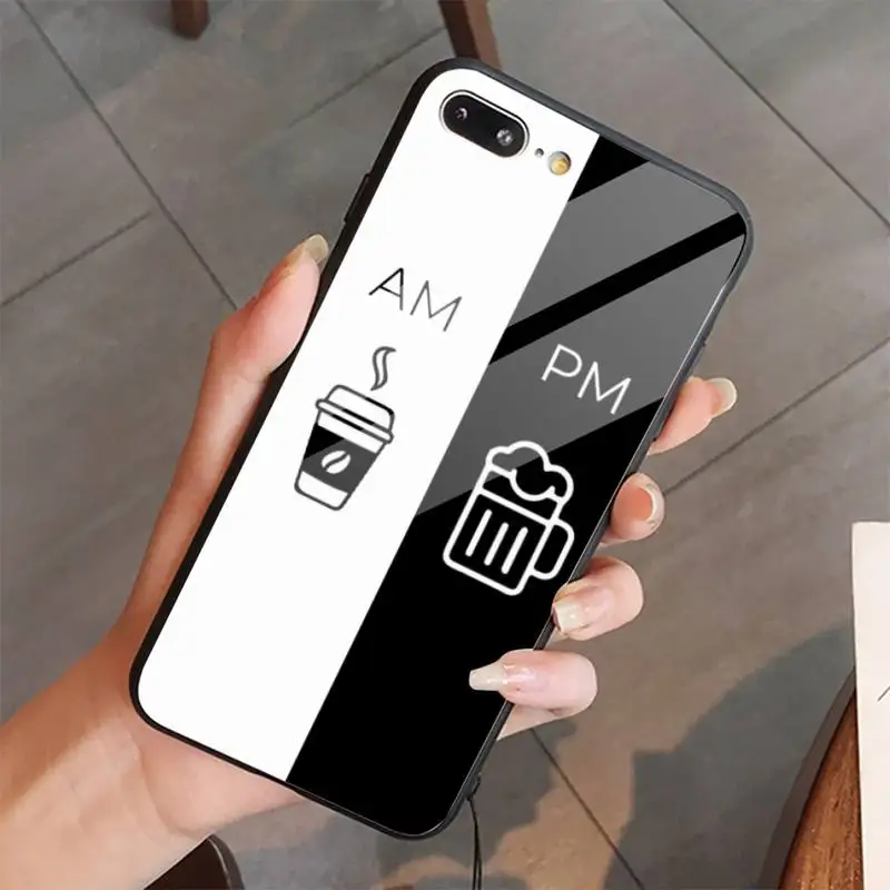 

design fashion funny aesthetic art Coffee Wine Cup Phone Case Tempered glass For iphone 5C 6 6S 7 8 plus X XS XR 11 PRO MAX